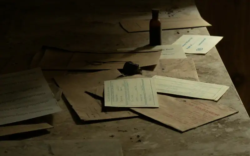 Mesa llena de papeles y documentos